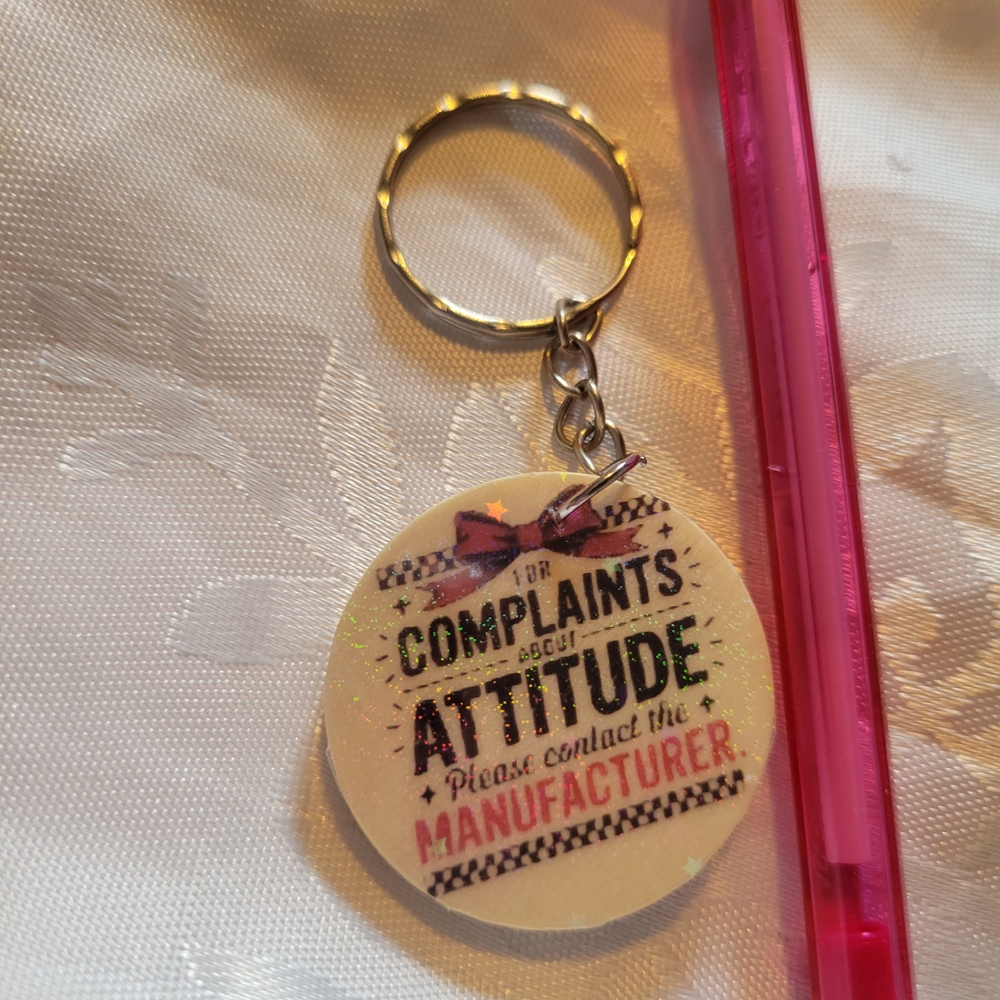 🌲BUY 1 GET 1 FREE 🌲Attitude Keychain with Pink Pen